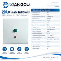 Saklar Dinding Dismatic 20A 1P 230V 380V Tombol Tekan Merah Hijau Casing PC OEM Saklar Listrik Kustom Grosir Xiangou Electric