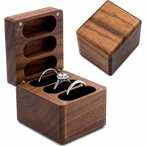 Walnut Wood Jewelry <b>Box</b> Rectangle <b>Vintage</b> Style With Flip Lid For Home Storage - Product Image 5