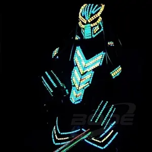 Rgb Mudança Cor Led Robot Costume Night Clubs Party Led Roupas Ternos Luz Led Robot Terno Kryoman David Robot Dance Wear