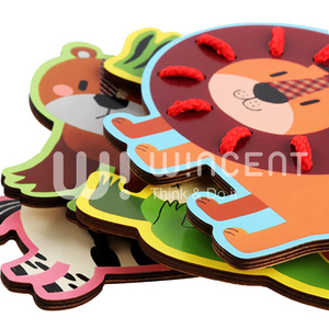 Juguete de Enhebrar de Madera Wincent, Animales para Enhebrar: Cocodrilo, Cebra, Oso, León, <span class=keywords><strong>Montessori</strong></span>, Habilidades Motoras Finas, Regalo Educativo para Niños - Product Image 4