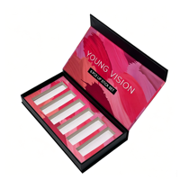 Boîte cadeau de luxe personnalisée avec logo, imperméable, pour rouge à lèvres et gloss, emballage cosmétique haut de gamme, fermeture magnétique à clapet, éponge exclusive
