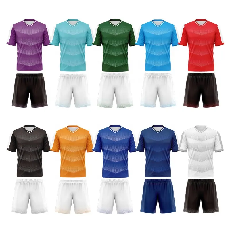 Benutzer definierte volle Sublimation Fußball Trikot Original Qualität Mesh Stoff Fußball Shirt Atmungsaktive Kurzarm Fußball T-Shirt WO-X513