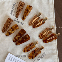 Barrettes à cheveux personnalisées DongDong avec logo, sans plis, pour maquillage et soins de la peau, pinces crocodiles en acétate couleur caramel
