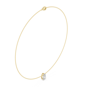 Premium Quality Pear-Cut Diamond Solitaire Teardrop Pendant <b>Necklace</b> Gold Plated Chain Classic Luxury Jewelry for Women - Product Image 4