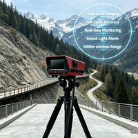 Moniteur de déplacement de joint de barrage avec double laser, précision mm, alarme sonore et lumineuse, outil d'avertissement de mouvement et de température saisonnière