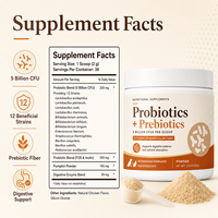 Poudre de Probiotiques et Prébiotiques Premium pour Chiens et Chats, 5 Milliards d'UFC, 12 Souches, Complément Alimentaire pour le Soutien Digestif, 72g