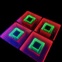 Pista de Baile LED 3D Infinity de Vidrio Templado, Iluminación RGB de 15W, Removible, con Cable, Espejo 3D, IP65, DMX512, Pista de Baile LED Starlit
