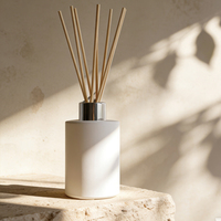 Ensemble de pots à bougies de luxe vides 100ml 150ml 200ml gris couleur personnalisée, flacon diffuseur de parfum en verre pour aromathérapie, OEM ODM pour maison et hôtel