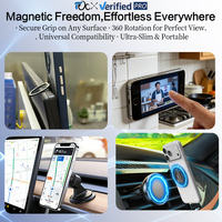 Support de téléphone magnétique rotatif à 360°, pliable et flexible, avec hauteur réglable, pour tableau de bord de voiture, lit, portable, en alliage d'aluminium et PC