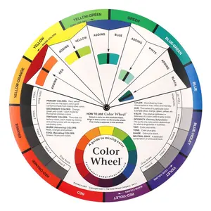 निजी लेबल 23 सेमी बड़े आकार का स्थायी मेकअप कलर व्हील कार्ड माइक्रोब्लैडिंग बॉडी आर्ट के लिए भविष्यवाणी रंग गाइड