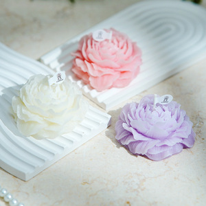 Coffret Cadeau de Bougies Artisanales en Cire de Soja Mélangée, Faite à la Main, en Forme de Pivoine, pour Anniversaire de Filles et Décoration de Mariage (Achat Groupé) - Product Image 1