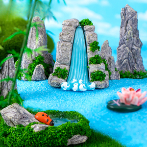 Commercio all'ingrosso Micro paesaggio creativo di simulazione del paesaggio cascata strana pietra muschio giardinaggio accessori paesaggistici - Product Image 4
