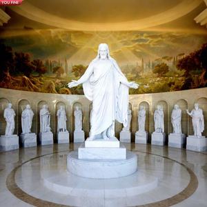 Statue de Jésus et des Douze Apôtres en marbre sculpté sur mesure pour les allées des sanctuaires des églises chrétiennes YOUFINE - Product Image 1