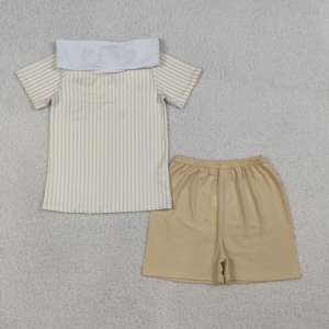 BSSO1899 rts Boutique Ensemble de vêtements pour bébé garçon, imprimé canard vert, tenues d'été, ensemble en gros - Product Image 4