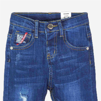 Salopette en Gros 2-10 Ans Rétro Décontractée pour Enfants Bébés Garçons Jean Bleu Denim Pantalon Fille