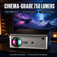 Projecteur LED intelligent Android 9 natif 1080P, 750 lumens, WiFi 6 5.2, 1 Go 16 Go, pour la distribution en gros