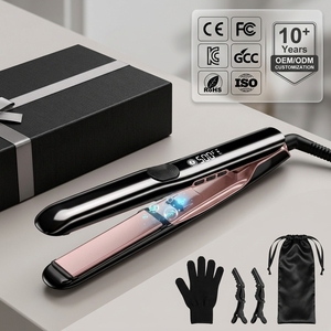 Piastra per Capelli Professionale con Logo Personalizzato, 500°F, Alta Temperatura, Display LCD, Piastre Larghe in Titanio per Styling - Product Image 1