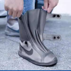 للجنسين قابلة لإعادة الاستخدام ومقاومة للماء ومقاومة للانزلاق والماء البالغين الرجال النساء أغطية أحذية سيليكون - Product Image 6