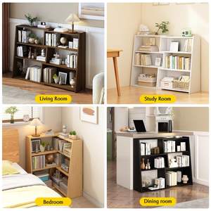 Bibliothèque extensible <span class=keywords><strong>en</strong></span> <span class=keywords><strong>bois</strong></span> moderne à 3 niveaux - <span class=keywords><strong>Étagère</strong></span> de rangement pour salon, idéale pour les petits espaces ou les coins - Product Image 5