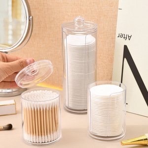 Transparent Acrylic Cotton Pad And Swab Storage <b>Box</b> With Lid Dustproof Cosmetic Organizer <b>For</b> Dressing Table - Product Image 4