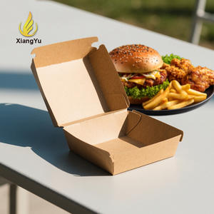 Boîte <span class=keywords><strong>à</strong></span> hamburger en carton jetable en papier d'art de qualité alimentaire, personnalisée, vente en gros d'usine, <span class=keywords><strong>prix</strong></span> bas pour l'emballage de restauration rapide - Product Image 3