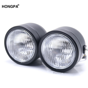 <span class=keywords><strong>Phare</strong></span> de moto double rond classique <span class=keywords><strong>vintage</strong></span> noir pour Harley Street Fighter Custom Bikes Cafe Racer - Product Image 4