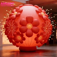 Structure gonflable DIY en forme de nœud chinois coloré, boutons chinois géants gonflables sur mesure pour décoration au sol