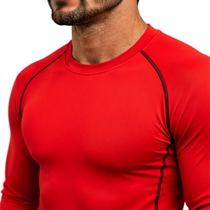 HAWK SPORTS INDUSTRIES Men Knitted Polyester Compression Body Shaping Long Sleeve Crew Neck Solid Quick Dry Sporty Base <b>Top</b> - Product Image 6