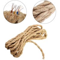 Câble rétro 3x0,75, cordon lumineux torsadé en tissu, câble d'éclairage en lin recouvert de cuivre pour lampe suspendue industrielle DIY