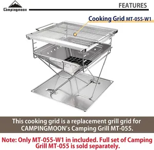 CAMPINGMOON BBQ Grill Mesh Outdoor Camping BBQ Grill Wire Mesh Stainless Steel Barbecue BBQ Grill Wire Mesh Net