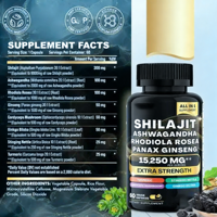 OEM ODM Capsules 8 en 1 avec Rhodiola Rosea Ginseng Ashwagandha Complément Nutritionnel