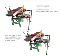 Machine à bois multifonction combinée 260 mm pour le travail du bois : scie à table coulissante, dégauchisseuse, raboteuse, perceuse et mortaiseuse