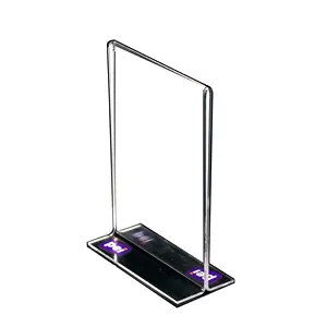 Custom Groothandel Restaurant Menu Tafelblad Clear Plastic Display Stand A5 A4 8.5X11 Acryl Bord Houder