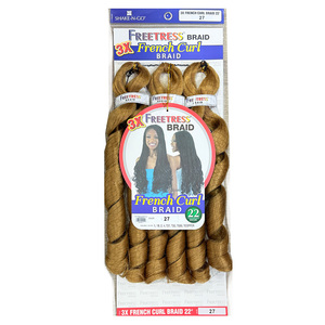 BELEZA 27 #   3x French Curl 22 pouces 210G <span class=keywords><strong>Tresses</strong></span> bouclées Perruque africaine Spirales Synthétiques Premium Extensions de cheveux au <span class=keywords><strong>crochet</strong></span> Vente en gros - Product Image 1
