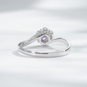 Starsgem 0.3ct 2,1mm redondo corte brillante laboratorio cultivado diamante 18K oro blanco Halo clásico Color D anillo de compromiso - Product Image 3