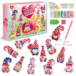 JiangXing ジェム ダイヤモンドペインティング アートキット 子供向け かわいいステッカー キーホルダー DIYツール クラフト用品 子供へのギフト - Product Image 5