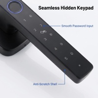 Serrure Intelligente Tuya à Empreinte Digitale en Alliage de Zinc et Acier Inoxydable pour Porte en Bois, Contrôle par Application, Stockage de Données Cloud, Verrouillage par Carte, Sécurité Renforcée, USB