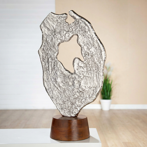 Abstract Metal Sculpture Irregular Shape Handmade Artistic <b>Decor</b> Contemporary Design Tabletop Living Room Display - Product Image 1