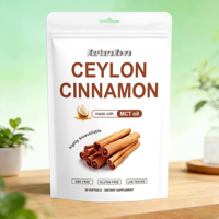 NurtureNova Gélules de cannelle de Ceylan avec huile MCT |   Complément alimentaire antioxydant et pour le soutien de la glycémie (30 gélules molles)