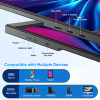 Moniteur portable double SIBOLAN 15,6 pouces IPS pour entreprise, support 1080P UHD HDR USB Type-C Miracast sans fil WiFi, utilisation avec ordinateur portable