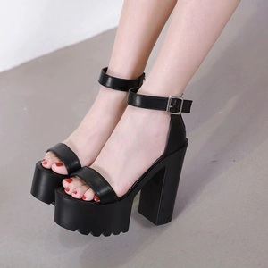 2023 Hot Spot New Summer Thick <b>Heel</b> 15cm Hen High <b>Dance</b> T Stage Nightclub Super High <b>Heel</b> Thick Sole Women's Sandals Size 40 - Product Image 2