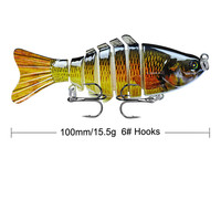 Leurre Articulé Multi-Segmenté 15,5g 10cm à Coulée Lente, Leurres Bioniques Réalistes pour la Pêche au Bar en Eau Douce et Salée, Kit de Leurres de Pêche