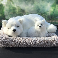 Lot de 10 figurines en peluche mignonnes en forme de chat en charbon de bambou, design anime, pour la maison, petite décoration de voiture, purificateur d'air pour voiture, pour chiens
