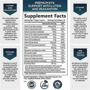 כמוסות תוסף צמחי לתמיכה בבריאות העיניים עם לוטאין, זאקסנטין, אבץ, ויטמין C ו-E למבוגרים עם יובש בעיניים - Product Image 2