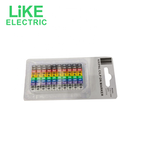 1.5mm ², 2.5mm ², 4mm ², 6mm ² tube de numéro numérique couleur, marquage de fil fil codage marque tube réseau ligne numéro LiKE électrique