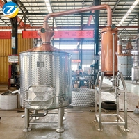 Alambic à liqueur de 1000 L, équipement de distillation d'alcool, distillerie de brandy, alambic en cuivre, machine d'extraction d'huiles essentielles