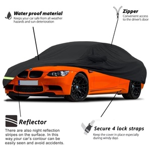 Housses de voiture imperméables 210T personnalisées pour BMW M3 320i 328i 328d 330i 330e 335i 340i 2007-2024, sangle coupe-vent et fermeture éclair double porte - Product Image 2