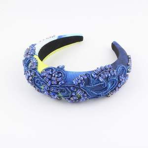 高級ラインストーンスポンジヘッドバンド 女性用 プロムヘアアクセサリー - Product Image 4