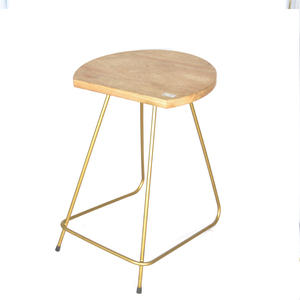 Customizable Size Modern Restaurant Furniture Gold Industrial Metal Wood Bar <b>Stool</b> <b>for</b> <b>Bedroom</b> or Hotel Use - Product Image 1