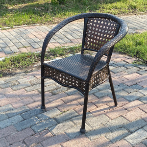 Groothandel Outdoor Rotan Stoel Stalen Structuur Hoge Kwaliteit Stoel Armleuning Rotan Zitting En Eetkamerstoel Huis Meubilair Modern